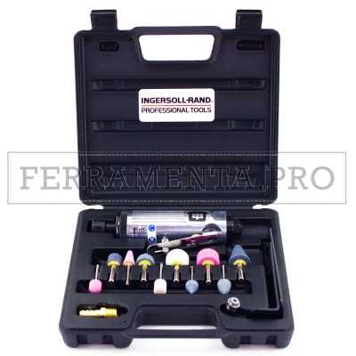 KIT MINI SMERIGLIATRICE DRITTA CON 10 PUNTE ad ARIA PNEUMATICA  per FORARE LUCIDARE LEVIGARE 