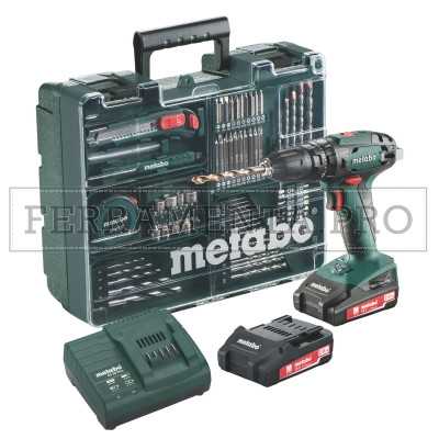 METABO TRAPANO a PERCUSSIONE a BATTERIA SB 18 con TOOLBOX per FORARE AVVITARE