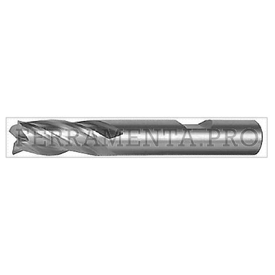 FRESA CILINDRICA Hss + Co 8% SERIE CORTA 4 TAGLIENTI ELICA a 30° con ATTACCO WELDON DIN 844 B per ACCIAIO GHISA METALLI