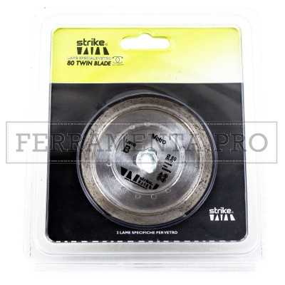 COPPIA di LAME DIAMANTATE TAGLIO VETRO per STRIKE TWINBLADE 80 TWIN BLADE