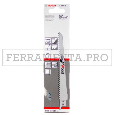 2 LAME SEGA UNIVERSALE GATTUCCIO S 644 D BOSCH per TAGLIO PULITO LEGNO PLASTICA 