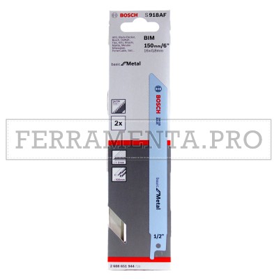2 LAME SEGA UNIVERSALE GATTUCCIO S 918 AF BOSCH per METALLO LAMIERA SOTTILE TUBI