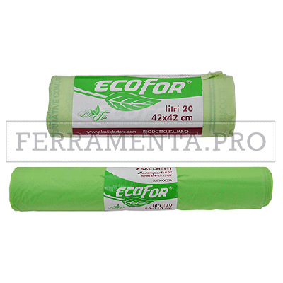 SACCHETTI RACCOLTA DIFFERENZIATA COMPOSTABILI cm 42 x 45  - cf.20 pz