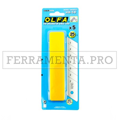 5 LAME 25mm di RICAMBIO per TAGLIERINO CUTTER TRINCETTO OLFA XH-AL XH-1 H-1 NH-1