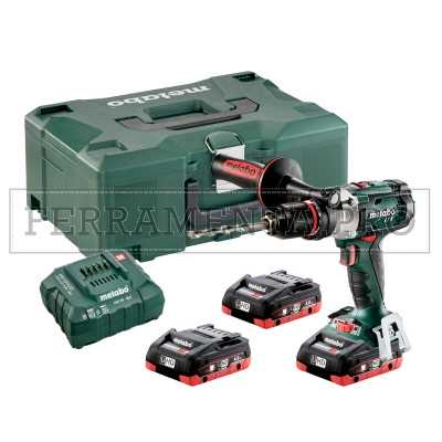 METABO TRAPANO A PERCUSSIONE SB 18 LTX IMPULS + 3 BATTERIE 4 Ah LiHD + METALOC