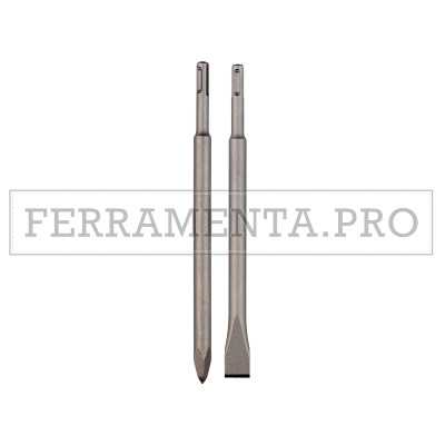 SET 2 SCALPELLI SDS PLUS SP METABO L.200 mm PUNTA e PIATTO per MURO CALCESTRUZZO