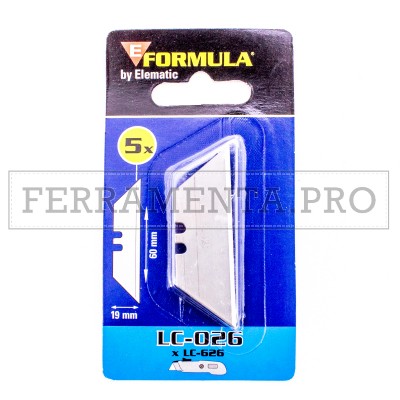 Lama per cutter professionale LC-026 trapezoidale 19 mm - Confezione da 5 Pz.