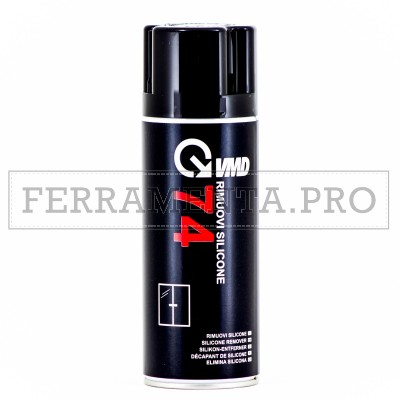 RIMUOVI ELIMINA SCIOGLI SILICONE SOLVENTE VMD74 SPRAY 400ml VETRO PLASTICA SUPERFICI CERAMICA PIASTRELLE