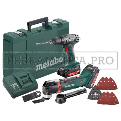 METABO SET BATTERIE DA 18 VOLT COMBO 2.6.1 18 V BS 18 + MT 18 LTX