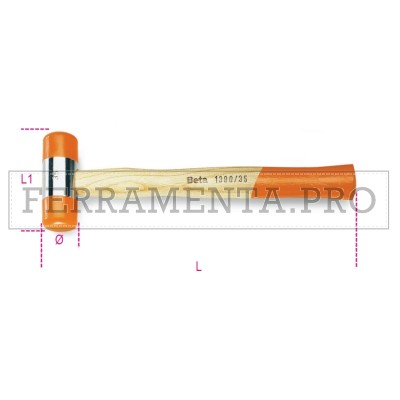 BETA 1390 - Mazzuole con battenti intercambiabili in materiale plastico manico in legno