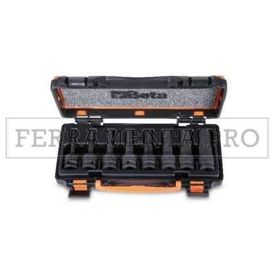 BETA 720ME/C8 - Serie di chiavi a bussola  maschio esagonale  con quadro femmina 1/2" fosfatate,  in cassetta di lamiera