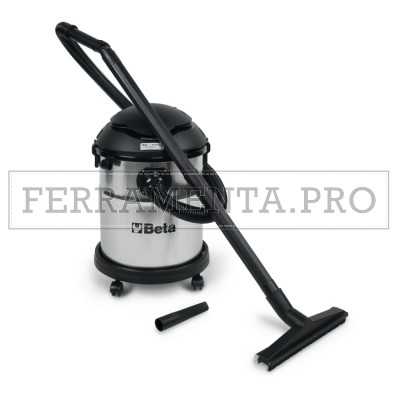 BETA 1870I - ​​Aspiratore 20 litri per solidi e liquidi, bidone in acciaio INOX
