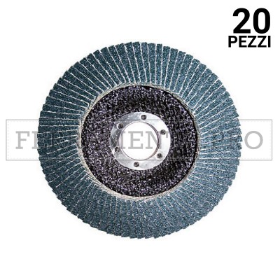 20 pezzi DLF v02 125mm Z60 DISCO LAMELLARE in FIBRA per FERRO INOX allo ZIRCONIO ABRASIVO MOLA MOLARE MADEinITALY