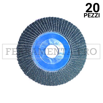 20 pezzi DLN v02 115mm Z40 DISCO LAMELLARE in NYLON per FERRO INOX allo ZIRCONIO ABRASIVO MOLA MOLARE MADEinITALY