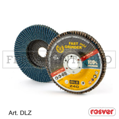 DISCO ABRASIVO LAMELLARE allo ZIRCONIO con supporto FIBRA Fast Grinder Gold DLZ