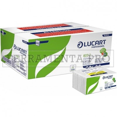 ASCIUGAMANI LUCART 2 VELI PURA CELLULOSA PIEGATI A 'Z' CM.23X23 CF.18 ECO 864014
