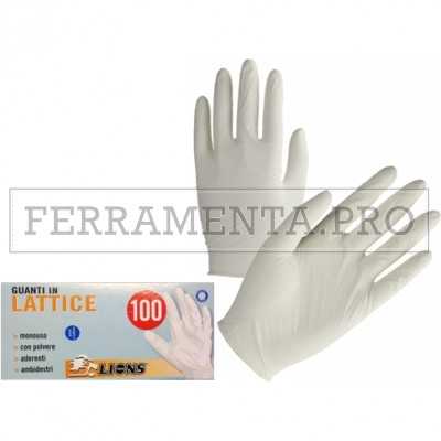 GUANTI LIONS MONOUSO LATTICE con POLVERE