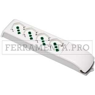 MULTIPRESE 4 PRESE SENZA CAVO 16A UNIVERSALI BIPASSO/SCHUKO 410130