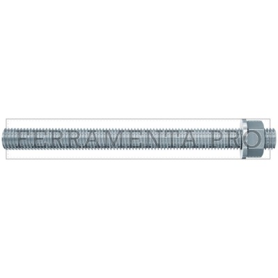 Barra filettata in acciaio zincato con classe di resistenza 5.8, con taglio dritto, dado e rosetta. Barra FIS A M12X140 - Confezione da 10