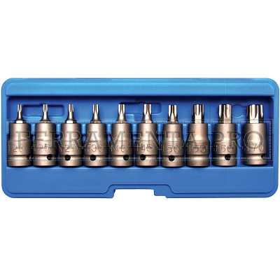 SERIE 10 PEZZI, BUSSOLE A MACCHINA TORX T20 - T70, ATT. 1/2