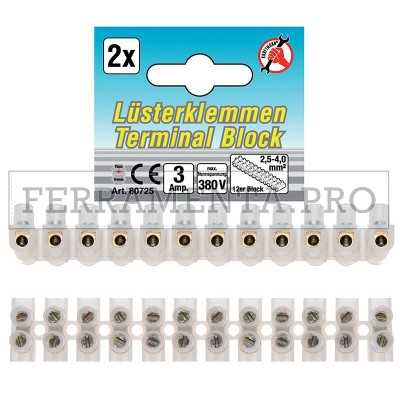 KRAFTMANN MORSETTERIE 2 BLOCCHI da 12 - 2,5mm o 4mm