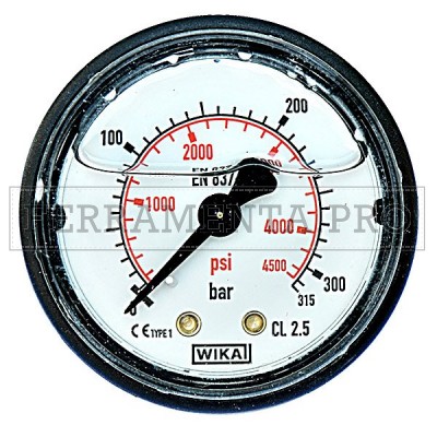 Manometro 1/4M, ø50, 0-250bar, attaccoposteriore