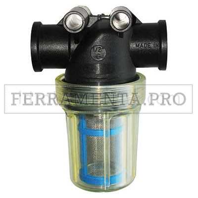 Filtro ingresso acqua trasparente G1/2F-F 50 mesh