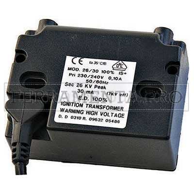 Trasform. elettronico 30mA 230/240V 50/60Hz 26kV