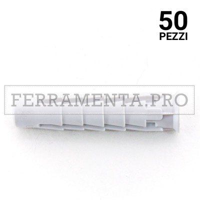 50 pezzi Tassello in nylon T6 10x50mm TASSELLO ANCORANTE UNIVERSALE in NYLON PLASTICA T6 PROFESSIONALE