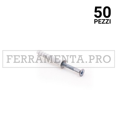 50 pezzi Tassello a colpo in nylon UCX/TS 8x60 mm con vite TASSELLO ANCORANTE con VITE A COLPO CHIODO PERCUSSIONE in NYLON PLASTICA UCX/TS