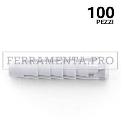 100 pezzi Tassello in nylon T6 6x30mm TASSELLO ANCORANTE UNIVERSALE in NYLON PLASTICA T6 PROFESSIONALE