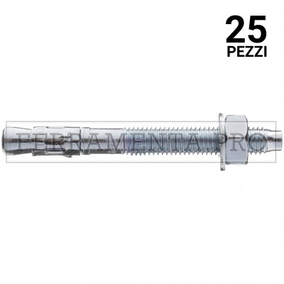 25 pezzi Tassello ancorante metallico T11 10 x 160 mm