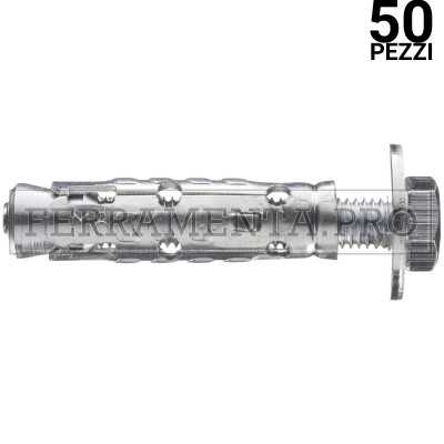 50 pezzi Tassello ancorante metallico LE/B10 15 x 75 mm con bullone 10 mm