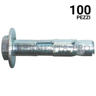 100 pezzi Tassello ancorante metallico T21 con bullone testa esagonale 8 x 60 mm