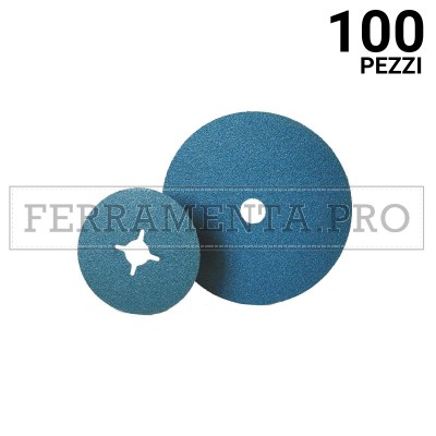 100 pezzi DISCO FIBRATO ZIRC - D.180 G80 TONDO DISCO ABRASIVO FIBRATO allo ZIRCONIO LUNGA DURATA per METALLI ACCIAIO INOX