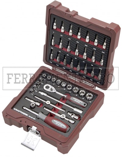 Set di chiavi a bussola Pro-Line, 1/4", 44 pezzi