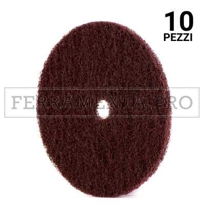 10 pezzi DISCO ABRASIVO SCOTCH-BRITE 150mm G120 DISCO ABRASIVO NON TESSUTO SCOTCH-BRITE per SATINATURA CON FORO