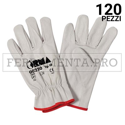 120 pezzi GUANTO FIORE ORMA - TG 9 GUANTO GUANTI LAVORO TUTTO FIORE ORMA PELLE BOVINO PROTEZIONE ANTINFORTUNISTICA