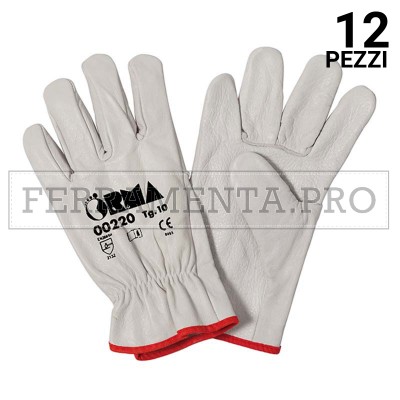 12 pezzi GUANTO FIORE ORMA - TG 11 GUANTO GUANTI LAVORO TUTTO FIORE ORMA PELLE BOVINO PROTEZIONE ANTINFORTUNISTICA