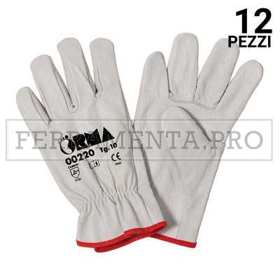 12 pezzi GUANTO FIORE ORMA - TG 11 GUANTO GUANTI LAVORO TUTTO FIORE ORMA PELLE BOVINO PROTEZIONE ANTINFORTUNISTICA