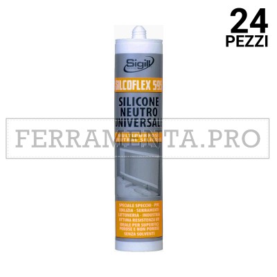24 pezzi SILICONE SIGILLANTE SERRAMENTI SPECCHI Silcoflex 595 300ml TRASPARENTE