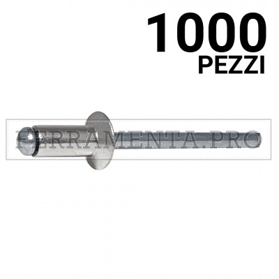 1000 pezzi Rivit AFS - Rivetto Alluminio/Acciaio TS7,5  4,0x12,0