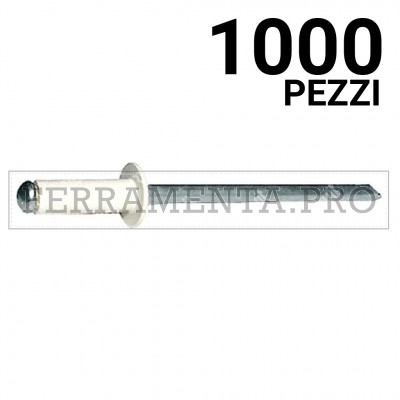 1000 pezzi Rivit AFT1013 - Rivetto Alu/Acciaio TT BIANCO PERLA  4,0x12,0
