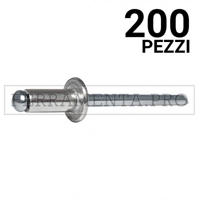 200 pezzi Rivit AFT - Rivetto Alluminio/Acciaio TT  7,8x26,0