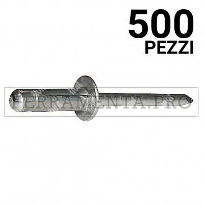 500 pezzi Rivit TRERIV - Rivetto Alu/Alu TT ss1,0 - 9,0 f.5,0/5,3  4,8x20,5