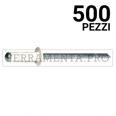500 pezzi Rivit AFT1013 - Rivetto Alu/Acciaio TT BIANCO PERLA  4,8x12,0