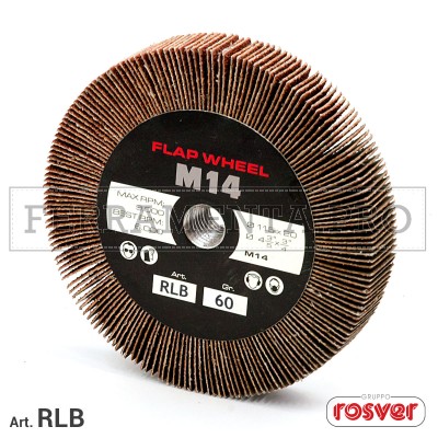 DISCO RULLO RUOTA LAMELLARE con FORO FILETTATO M14 per SMERIGLIATRICE