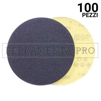 100 pezzi SAITAC-VEL 115 P - 150 DISCO VELCRATO di CARTA ABRASIVA SAIT al CARBURO DI SILICIO per MARMO PARQUET PLASTICA VETRORESINA
