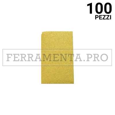 100 pezzi FOGLIO ABRASIVO 70 x 120 mm G. 180 FOGLIO ABRASIVO VELCRATO 70 x 125 mm per LEVIGATURA CARTEGGIATURA LEGNO VERNICE