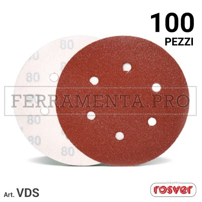 100 pezzi Disco Velcrato VDS D.125 GR. A100  Dischi a Strappo al Corindone VDS